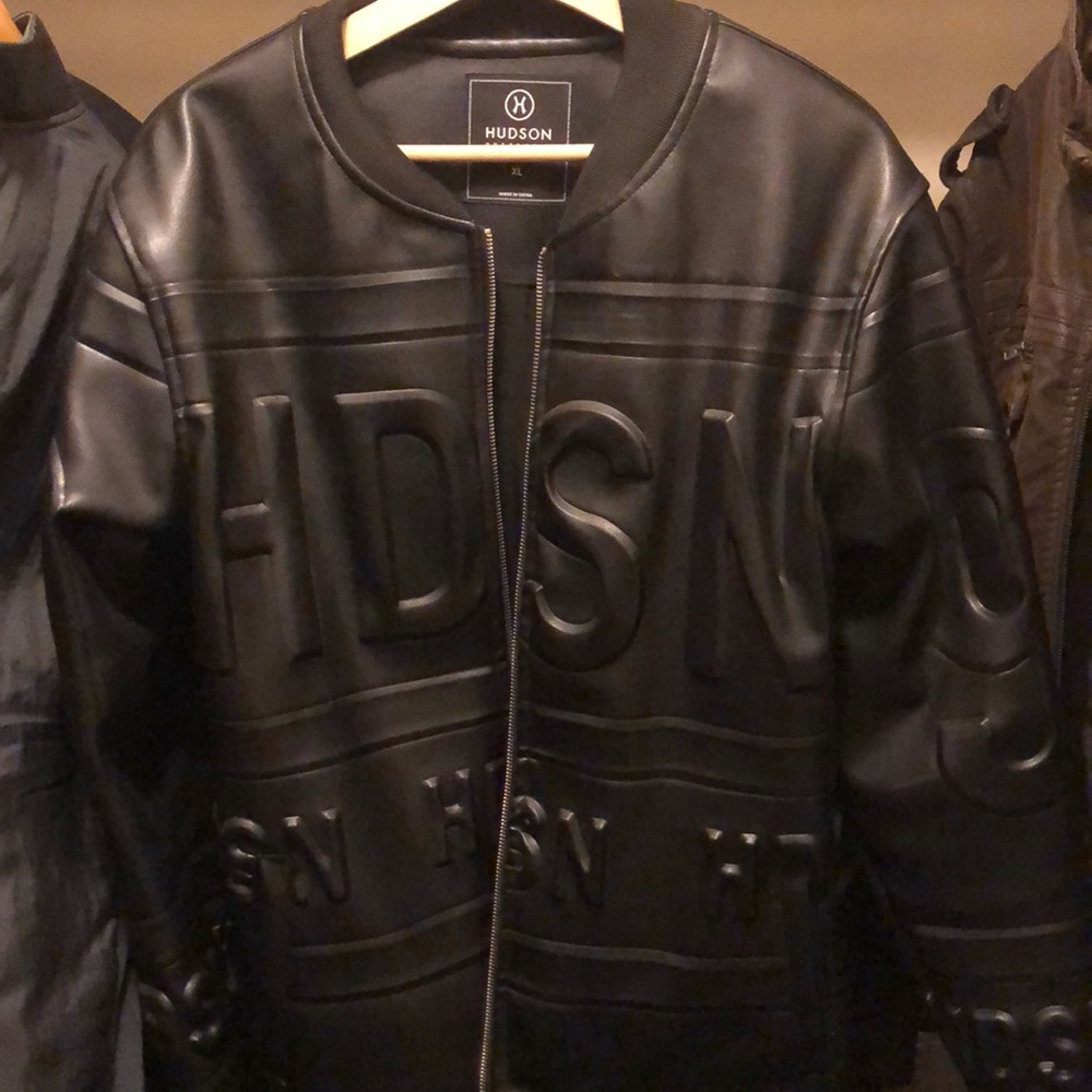Hudson Genuine Black Leather Jacket  Xl Slim cut